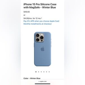 NWT - Apple iPhone 15 Pro - Winter Blue - Silicone phone case